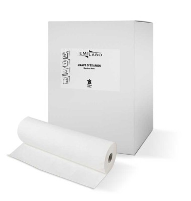 DRAP EXAMEN EMILABO LISSE BLANC 2 PLIS 50X35 300 FTS