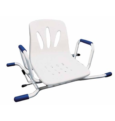 SIEGE DE BAIN PIVOTANT A ACCOUDOIRS INOX