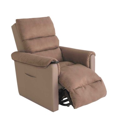 FAUTEUIL RELEVEUR COSY UP 1 MOTEUR DOSSIER REGLABLE PROFONDEUR BIMATIERE TAUPE