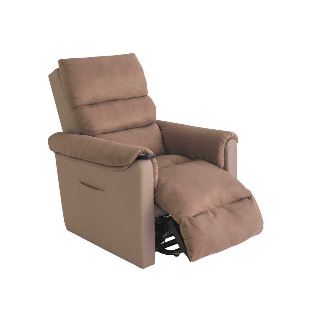 FAUTEUIL RELEVEUR COSY UP 1 MOTEUR DOSSIER REGLABLE PROFONDEUR BIMATIERE TAUPE