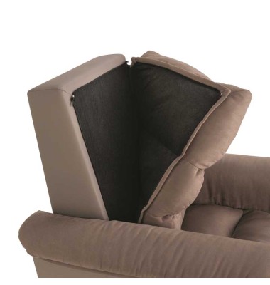 FAUTEUIL RELEVEUR COSY UP 1 MOTEUR DOSSIER REGLABLE PROFONDEUR BIMATIERE TAUPE